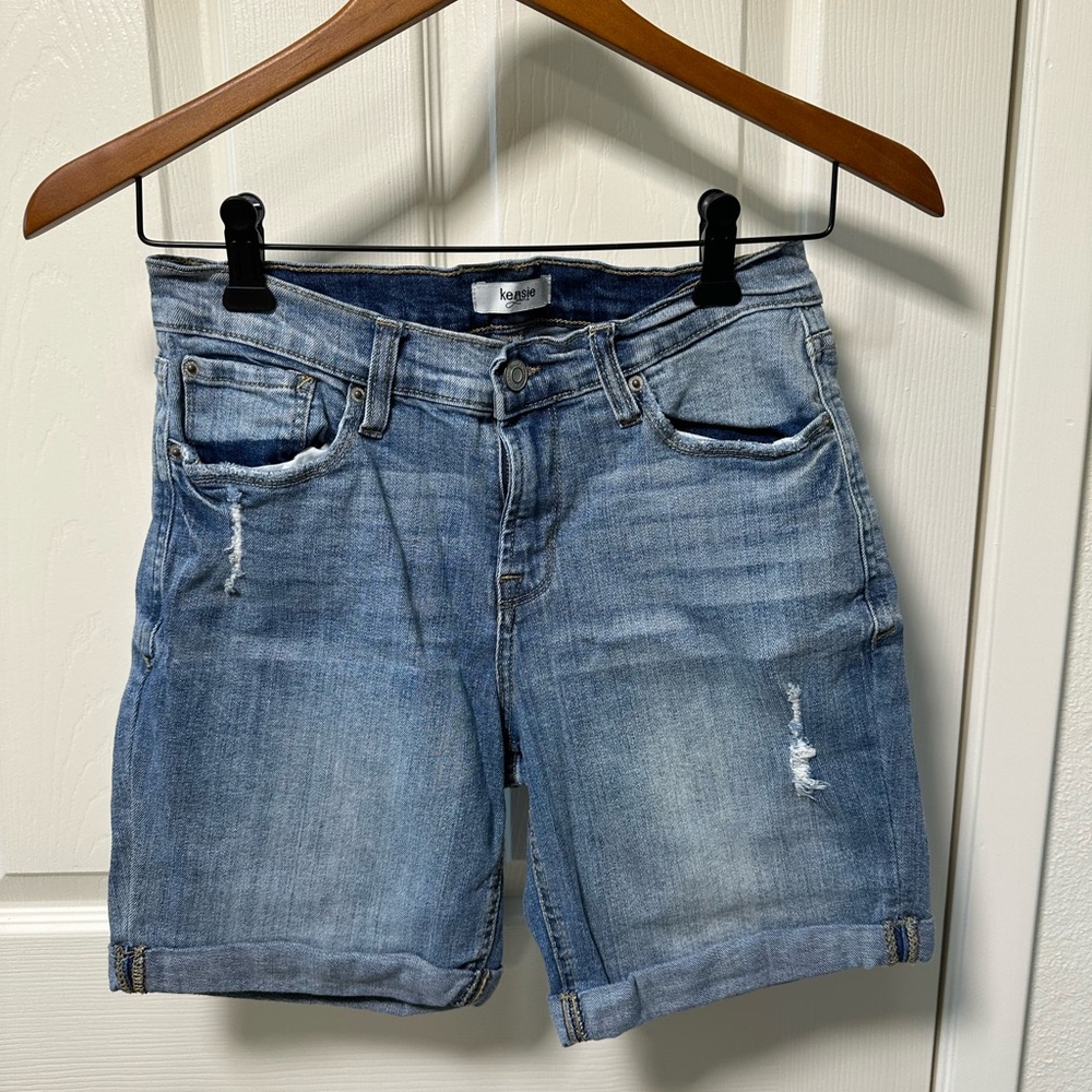 Blue Denim Shorts mid thigh length